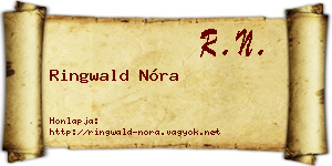 Ringwald Nóra névjegykártya